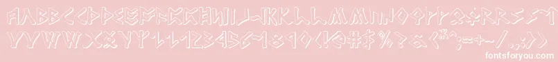 Rosicrucian3D Font – White Fonts on Pink Background