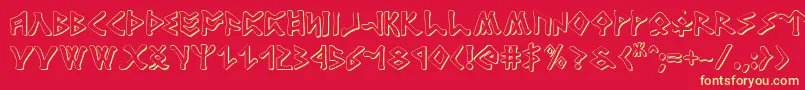 Rosicrucian3D Font – Yellow Fonts on Red Background