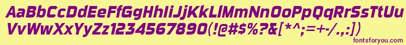 SuigeneriscdrgBolditalic Font – Purple Fonts on Yellow Background