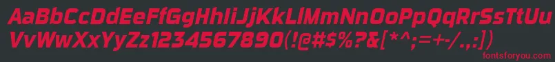 SuigeneriscdrgBolditalic Font – Red Fonts on Black Background
