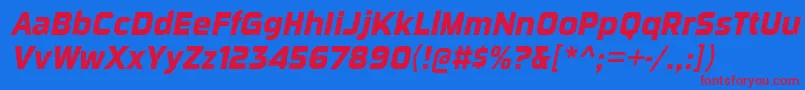 SuigeneriscdrgBolditalic Font – Red Fonts on Blue Background