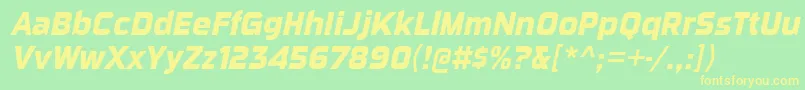 SuigeneriscdrgBolditalic-Schriftart – Gelbe Schriften auf grünem Hintergrund