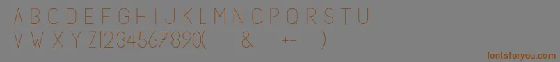 フォントSubtlesanslight – 茶色の文字が灰色の背景にあります。