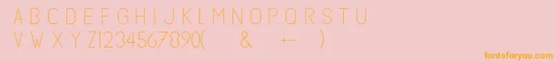 Subtlesanslight-Schriftart – Orangefarbene Schriften auf rosa Hintergrund