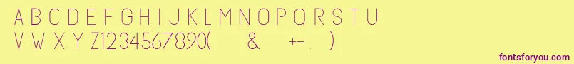 Subtlesanslight-Schriftart – Violette Schriften auf gelbem Hintergrund