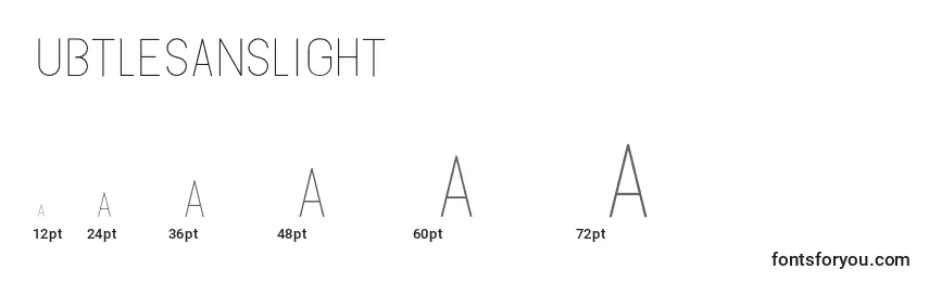 Subtlesanslight (112882) Font Sizes