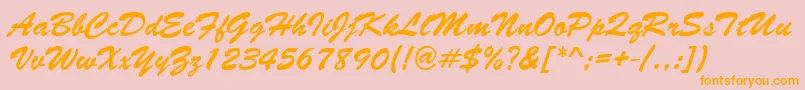 GeBrushStrokes-Schriftart – Orangefarbene Schriften auf rosa Hintergrund