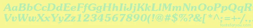 SouvenirstdDemiitalic Font – Green Fonts on Yellow Background