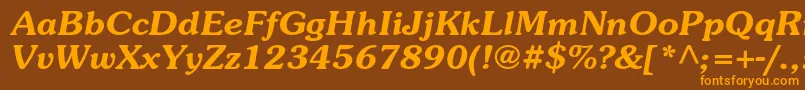 SouvenirstdDemiitalic Font – Orange Fonts on Brown Background