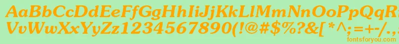 SouvenirstdDemiitalic Font – Orange Fonts on Green Background