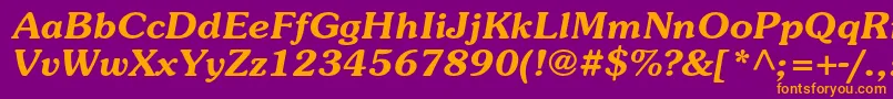 SouvenirstdDemiitalic Font – Orange Fonts on Purple Background