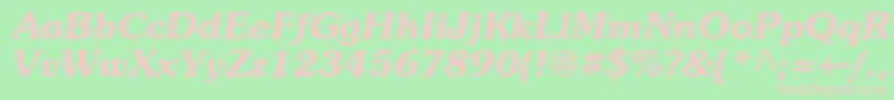 SouvenirstdDemiitalic Font – Pink Fonts on Green Background