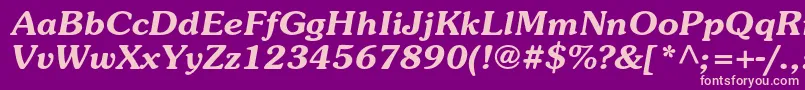 SouvenirstdDemiitalic Font – Pink Fonts on Purple Background