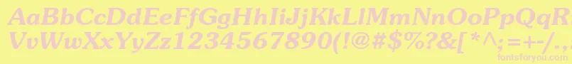 SouvenirstdDemiitalic Font – Pink Fonts on Yellow Background