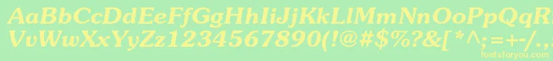 SouvenirstdDemiitalic Font – Yellow Fonts on Green Background