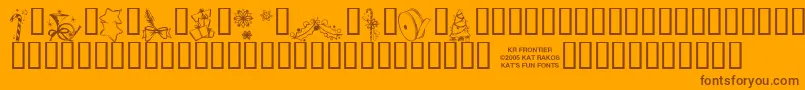 Шрифт KrChristmasJewels20055 – коричневые шрифты на оранжевом фоне
