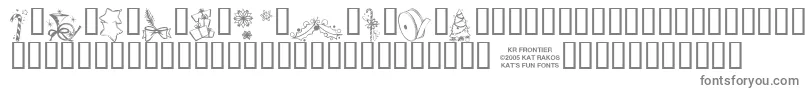 KrChristmasJewels20055-fontti – harmaat kirjasimet valkoisella taustalla