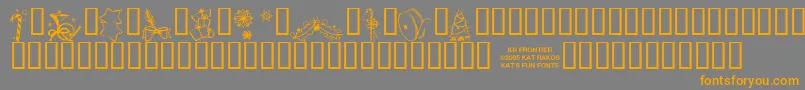 KrChristmasJewels20055-Schriftart – Orangefarbene Schriften auf grauem Hintergrund