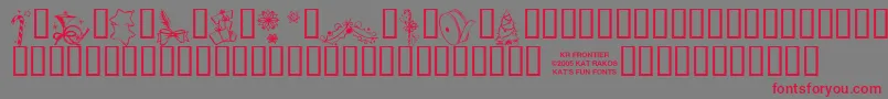 KrChristmasJewels20055 Font – Red Fonts on Gray Background