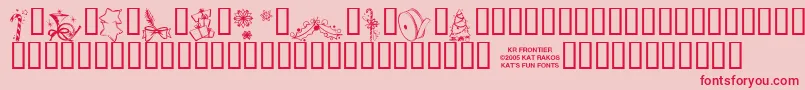 フォントKrChristmasJewels20055 – ピンクの背景に赤い文字