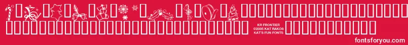 フォントKrChristmasJewels20055 – 赤い背景に白い文字