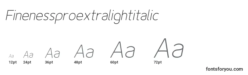 Finenessproextralightitalic Font Sizes