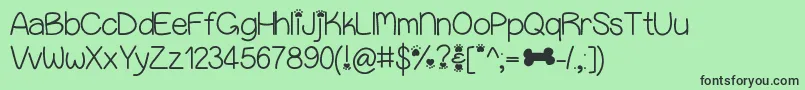 Puppybellies Font – Black Fonts on Green Background