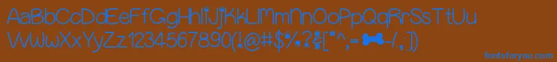 Puppybellies Font – Blue Fonts on Brown Background
