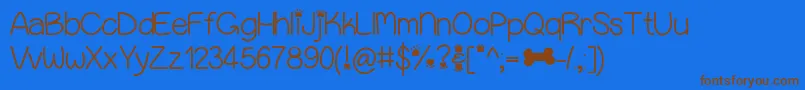 Puppybellies Font – Brown Fonts on Blue Background