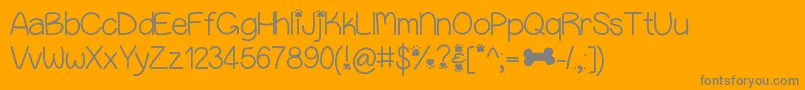 Puppybellies Font – Gray Fonts on Orange Background