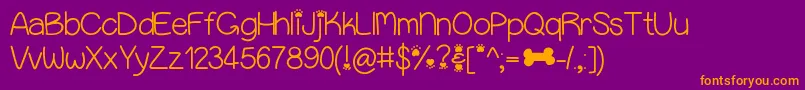 Puppybellies Font – Orange Fonts on Purple Background
