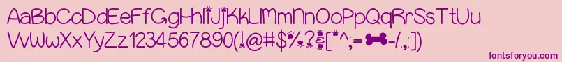 Puppybellies Font – Purple Fonts on Pink Background