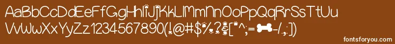 フォントPuppybellies – 茶色の背景に白い文字