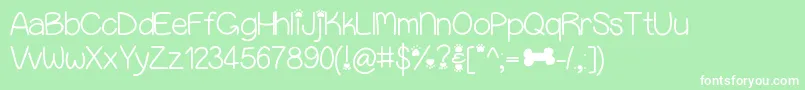 Puppybellies Font – White Fonts on Green Background