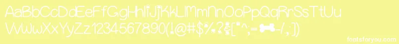 Puppybellies Font – White Fonts on Yellow Background