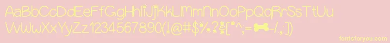 Puppybellies Font – Yellow Fonts on Pink Background