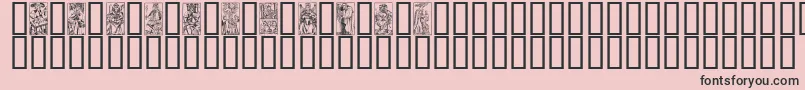 Fonte MarseilleTarotA – fontes pretas em um fundo rosa