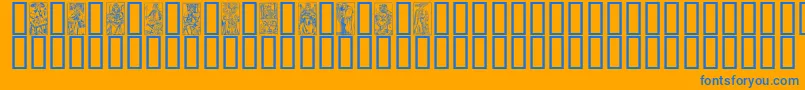 MarseilleTarotA Font – Blue Fonts on Orange Background