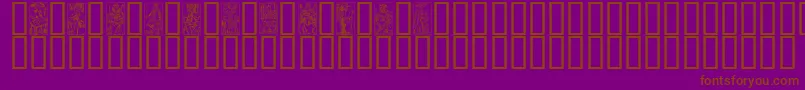 MarseilleTarotA-Schriftart – Braune Schriften auf violettem Hintergrund