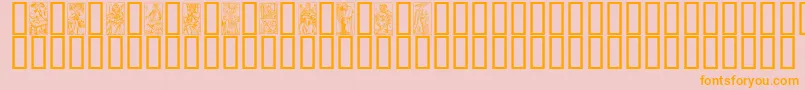 MarseilleTarotA Font – Orange Fonts on Pink Background