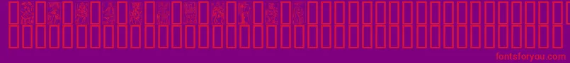 MarseilleTarotA Font – Red Fonts on Purple Background