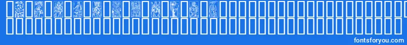 MarseilleTarotA Font – White Fonts on Blue Background