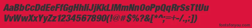 SansBlackCond.Italic Font – Black Fonts on Red Background