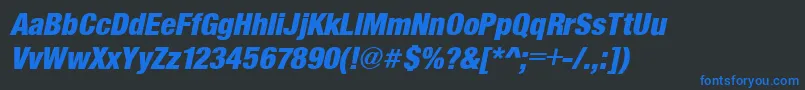 SansBlackCond.Italic Font – Blue Fonts on Black Background
