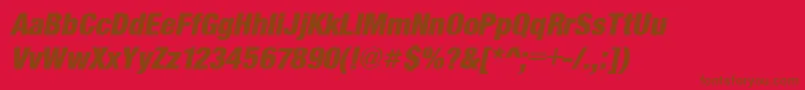 SansBlackCond.Italic Font – Brown Fonts on Red Background