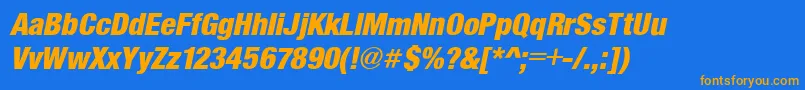 SansBlackCond.Italic Font – Orange Fonts on Blue Background