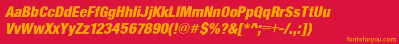 SansBlackCond.Italic Font – Orange Fonts on Red Background