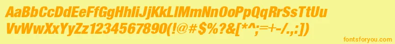 SansBlackCond.Italic Font – Orange Fonts on Yellow Background