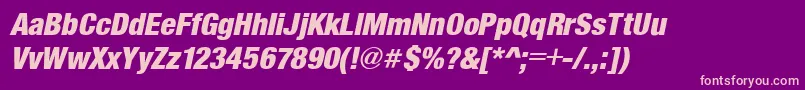 SansBlackCond.Italic Font – Pink Fonts on Purple Background
