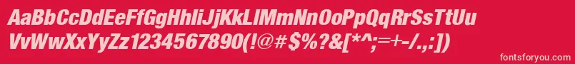 SansBlackCond.Italic Font – Pink Fonts on Red Background